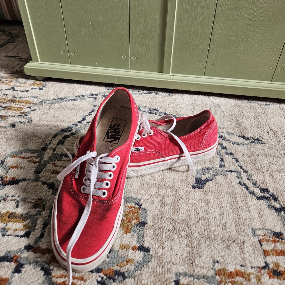 Vans Classic Red Canvas Sneakers Womens 8 Mens 6.5